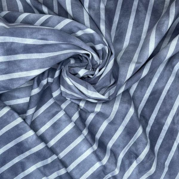 French Terry Sommersweat Streifen blau
